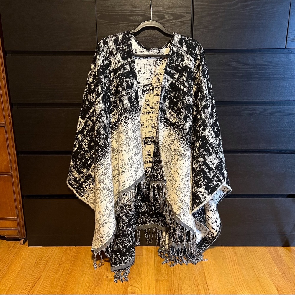Rag & Bone Reversible Wool Poncho/Cape Sweater - OS